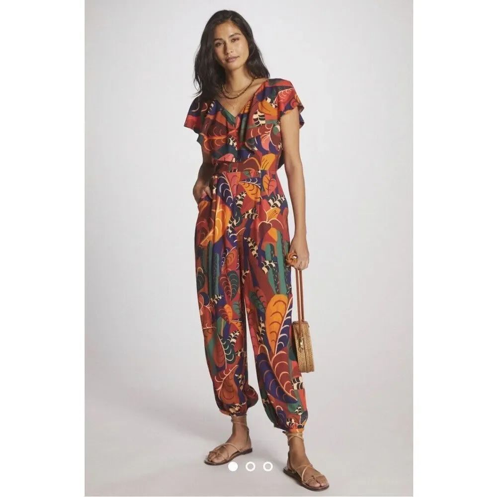 Anthropologie x Farm Rio Ruffled Jumpsuit